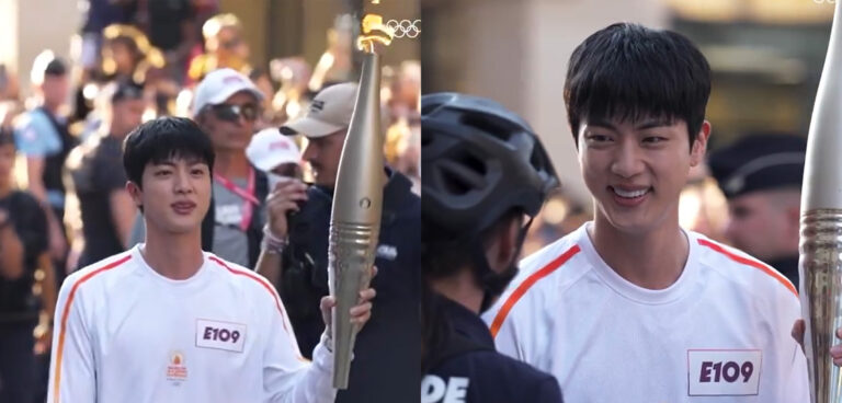 Jin illumine Paris avec la flamme olympique !