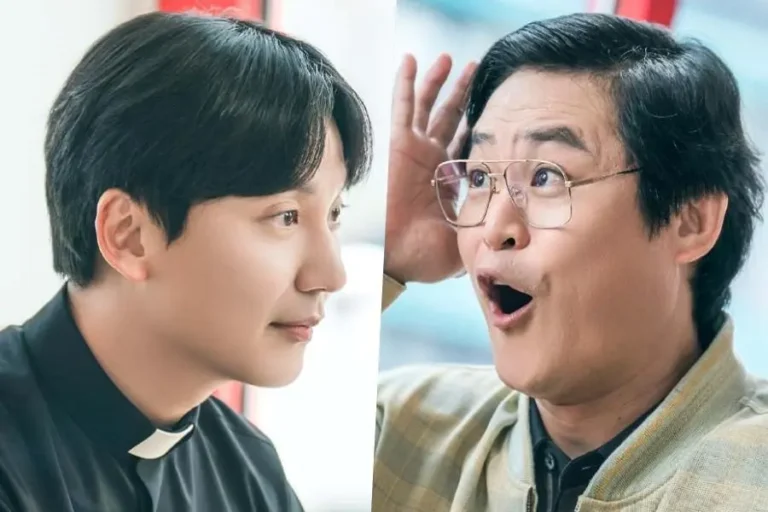 Kim Nam Gil et Kim Sung Kyun s’amusent dans une scène parodique de ‘The Fiery Priest 2’